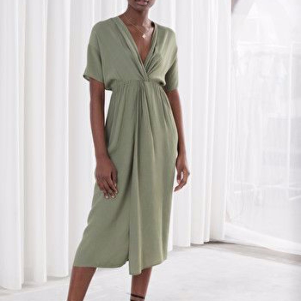 & Other Stories Twist Knot Midi Dress Size 2